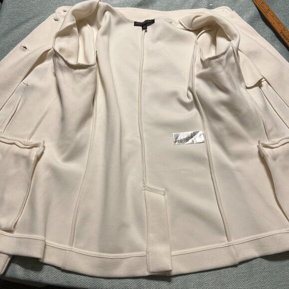 BANANA REPUBLIC WASHABLE COTTON BLEND BLAZER MEDIUM IVORY - Picture 6 of 10